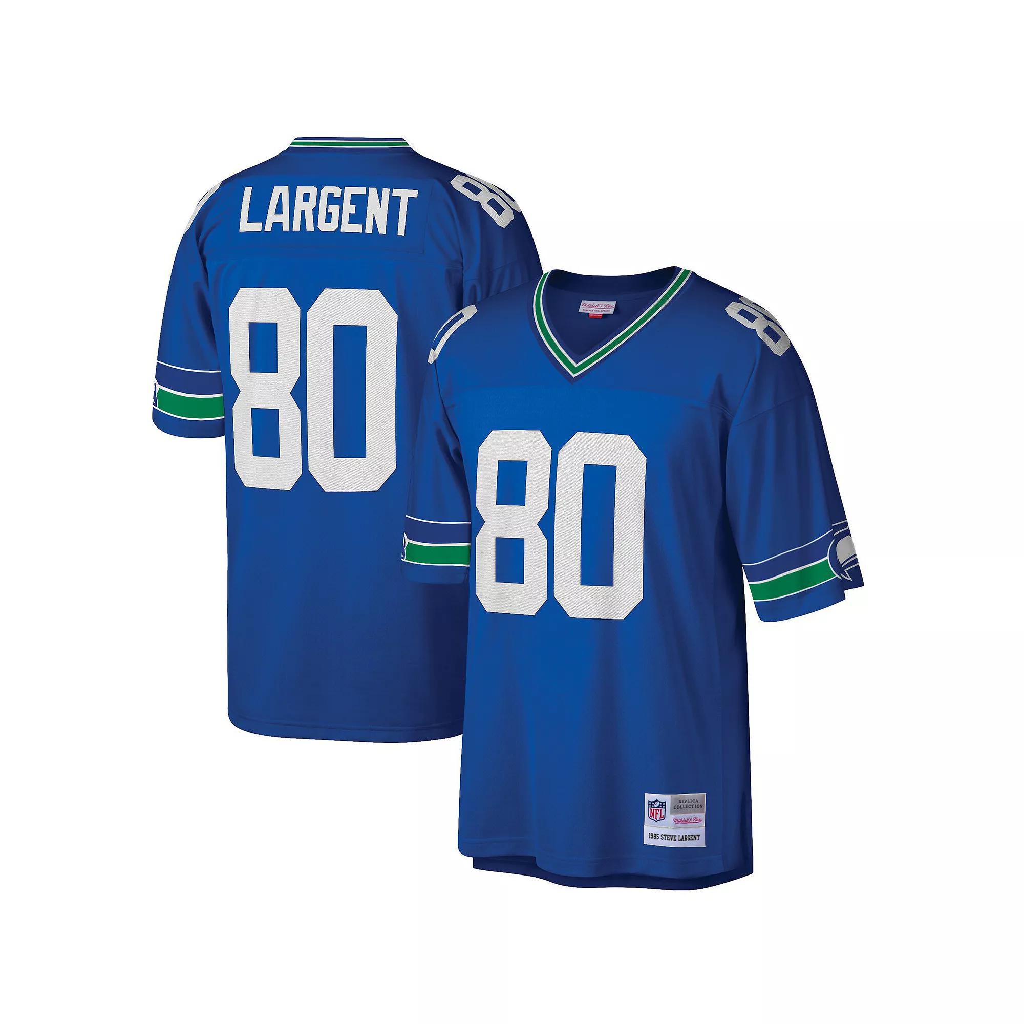 Men's Mitchell & Ness Steve Largent Royal Seattle Seahawks Big & Tall 1985 Retired Player Replica Jersey,  Product Image