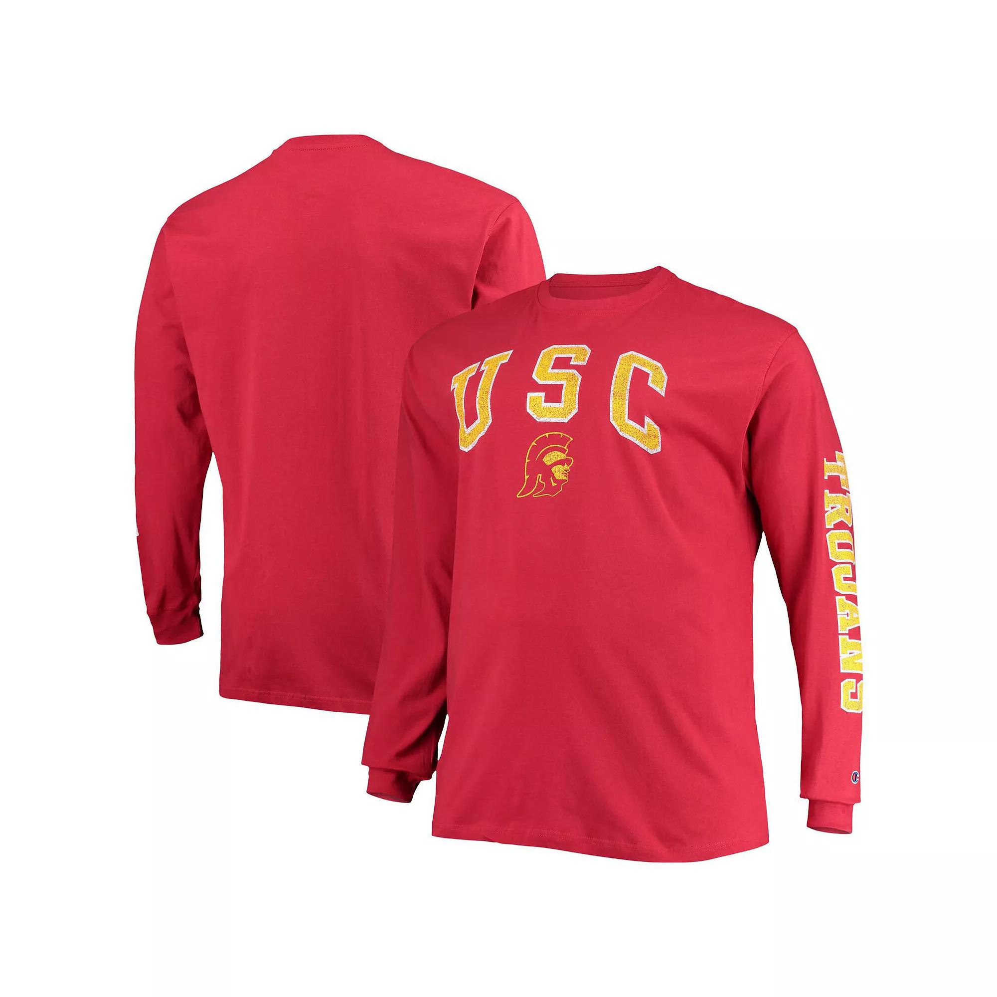 Men's Champion Cardinal USC Trojans Big & Tall 2-Hit Long Sleeve T-Shirt,  Product Image