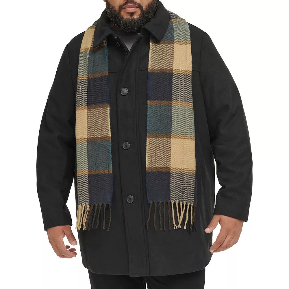 Big & Tall Dockers Wool-Blend Car Coat with Plaid Scarf, Mens Product Image