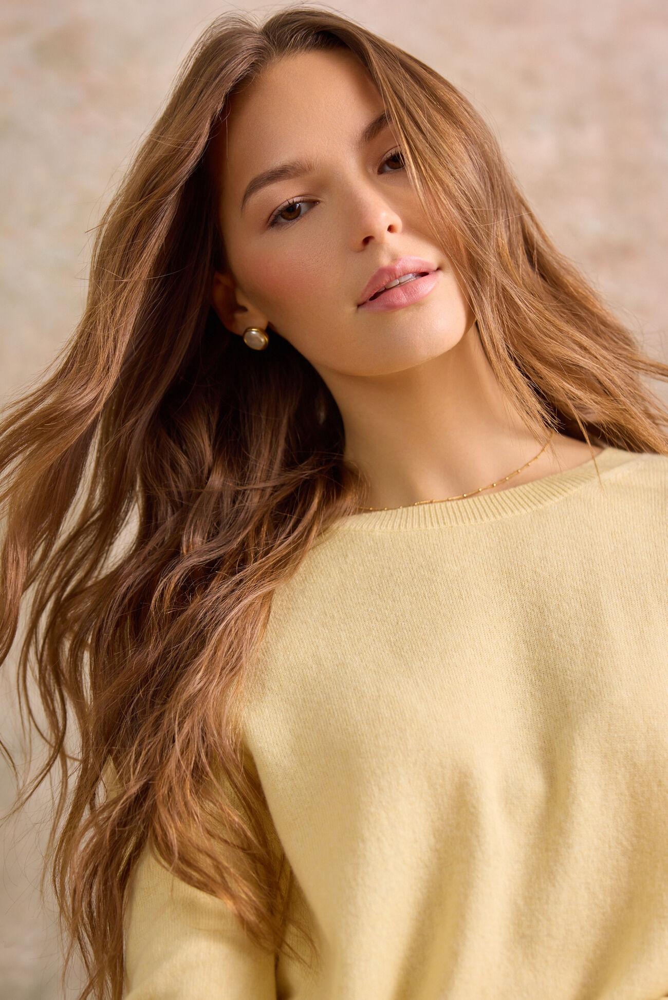 Marigold Cashmere Crew Neck Sweater Product Image