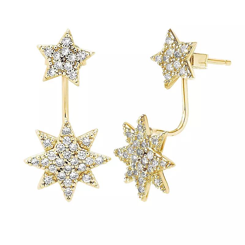 MC Collective CZ Starburst Jacket Earrings, Women's, Silver Tone Product Image