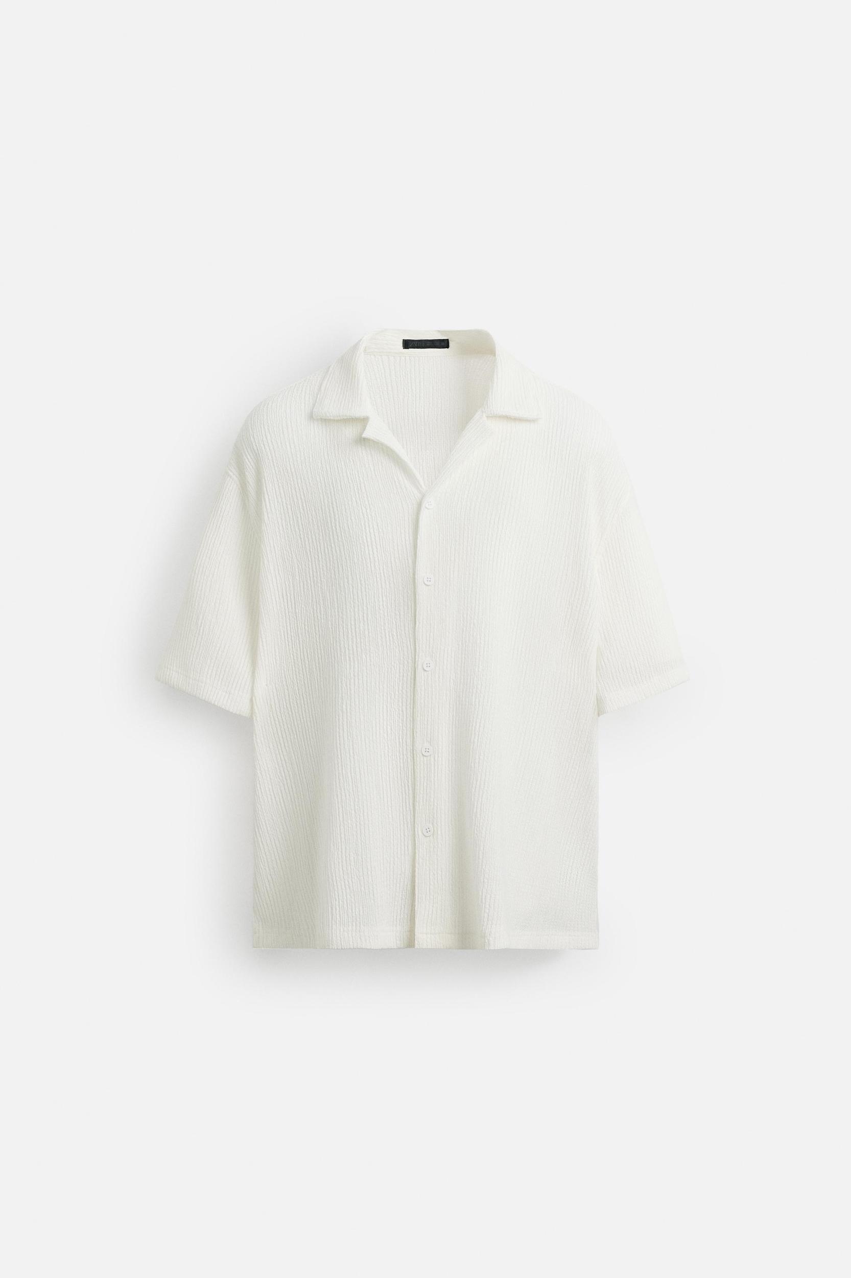 WRINKLED EFFECT TEXTURED SHIRT Product Image