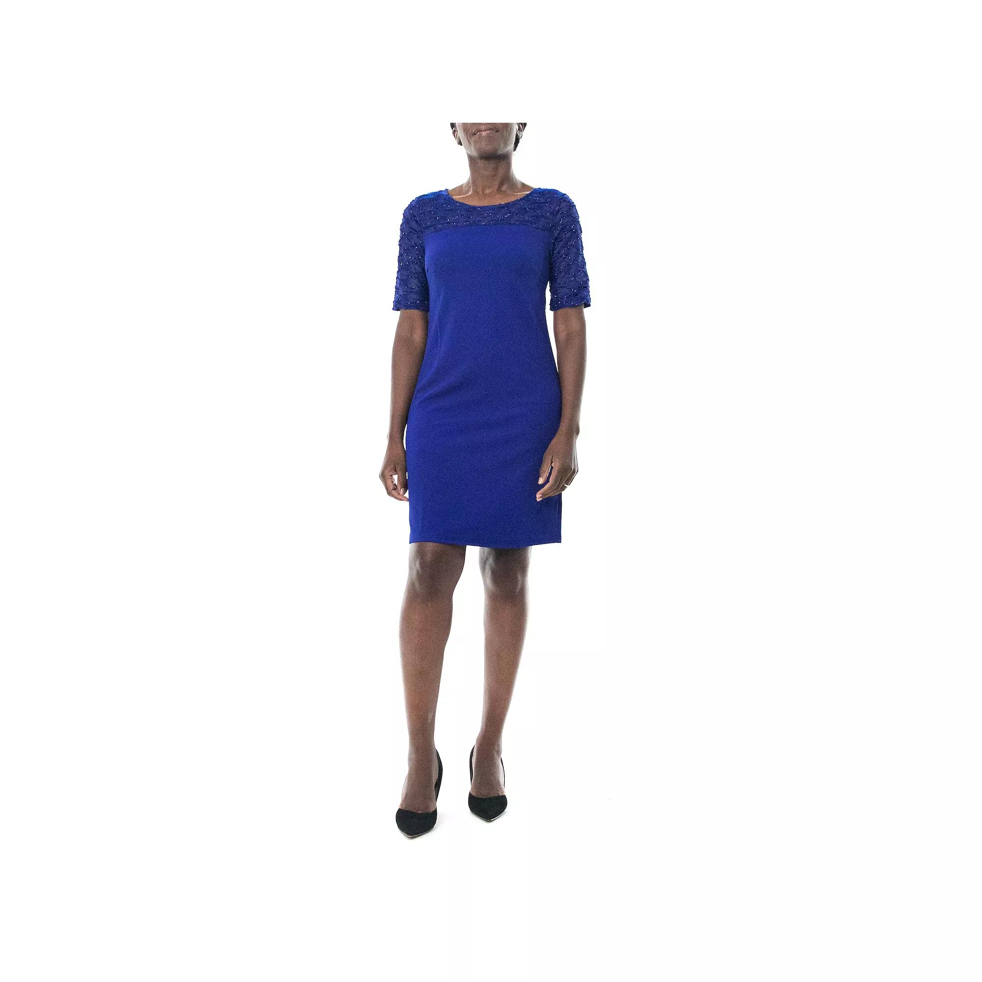 Women's Nina Leonard Elbow Sleeve Sheath Dress,  Product Image