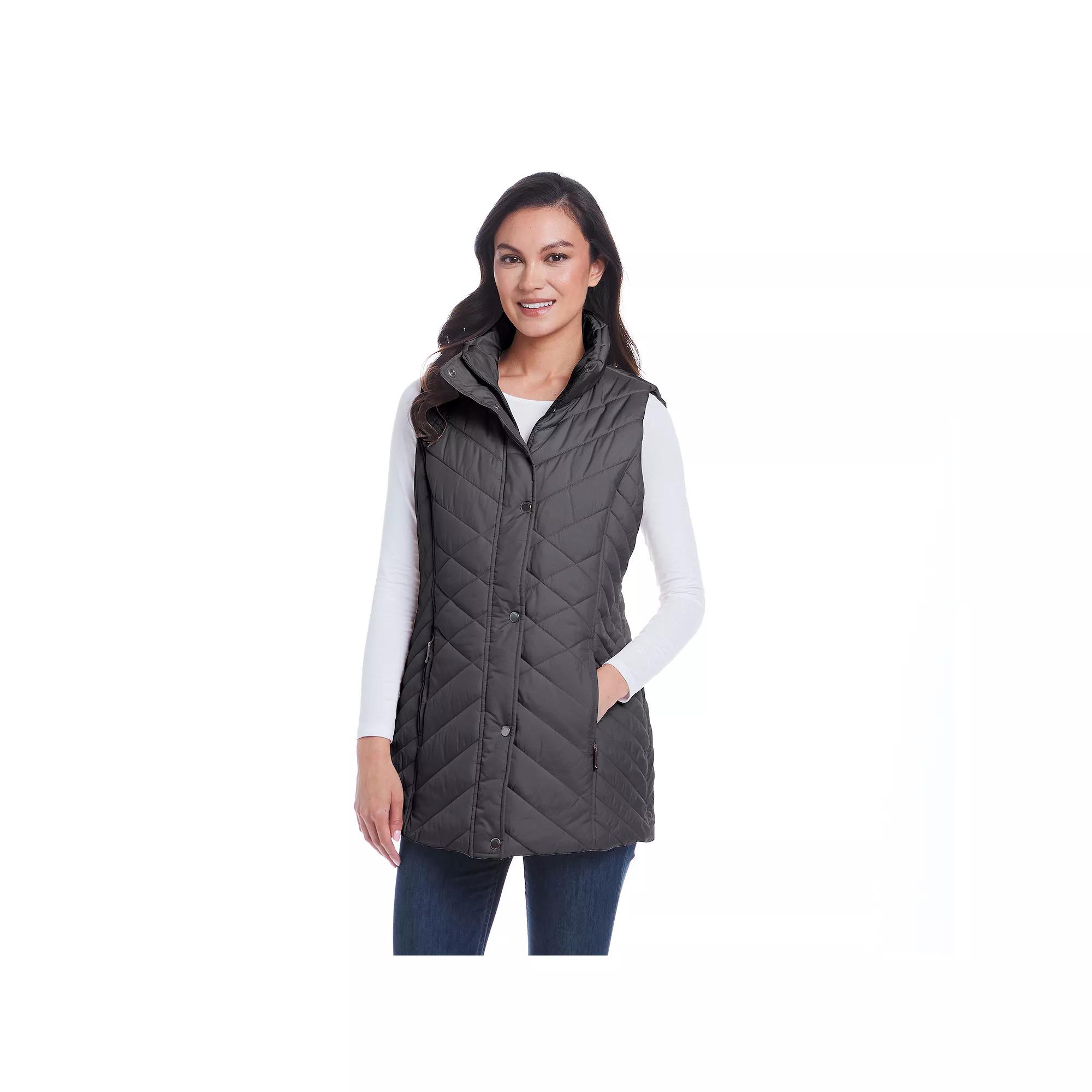 Women's Weathercast Mixed Quilted Longline Vest,  Product Image