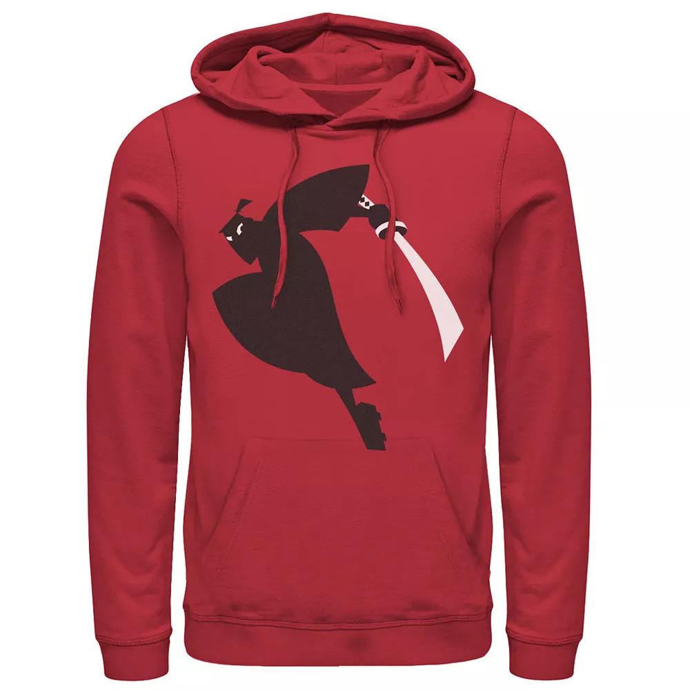Men's Cartoon Network Samurai Jack Leaping Sword Silhouette Hoodie, Size: XL, Red Product Image