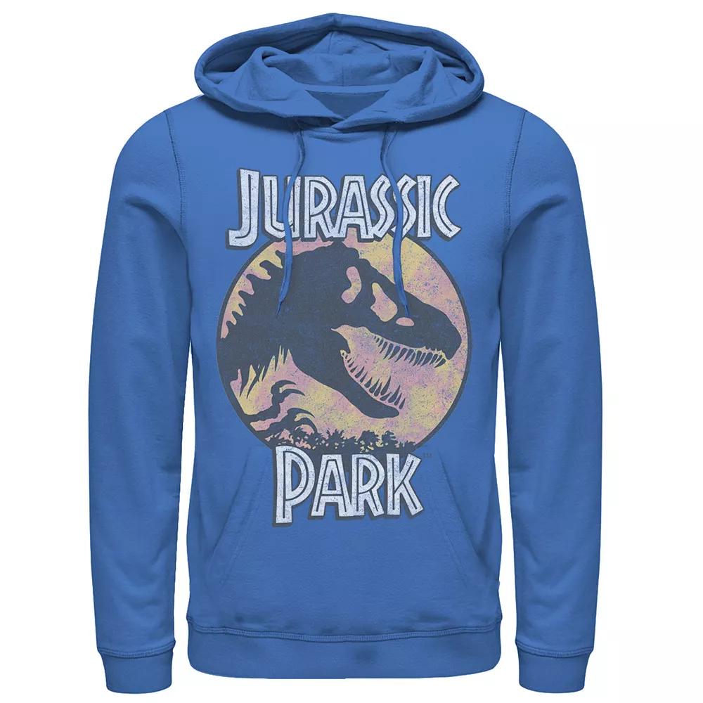 Men's Jurassic Park Blue And Orange Retro Rex Hoodie,  Product Image
