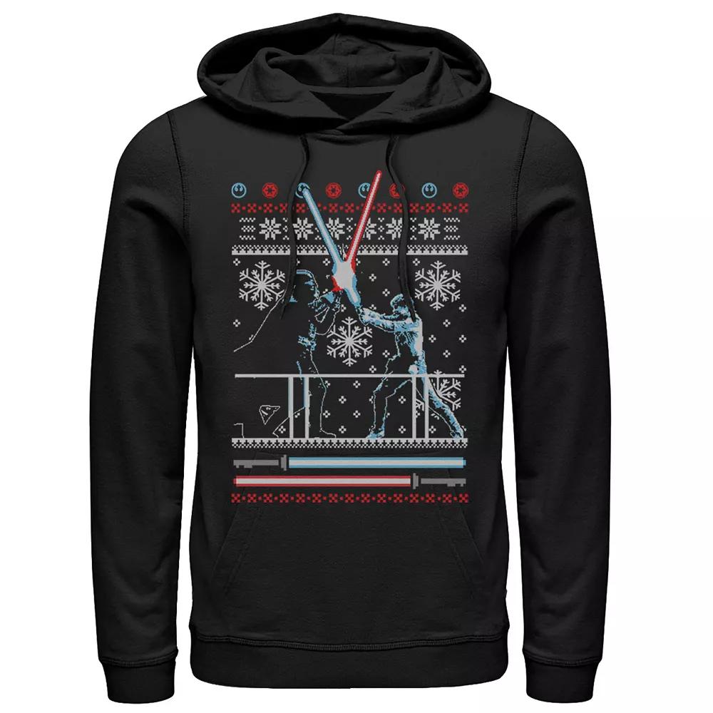 Men's Star Wars Vader Luke Clash Ugly Christmas Sweater Hoodie, Size: XXL, Black Product Image