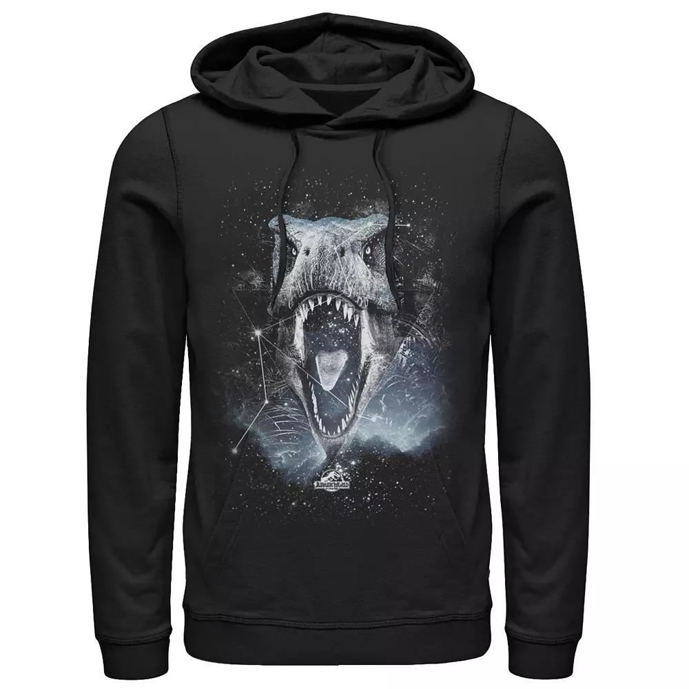 Men's Jurassic World T-Rex Roaring Constellation Hoodie, Size: XL, Black Product Image