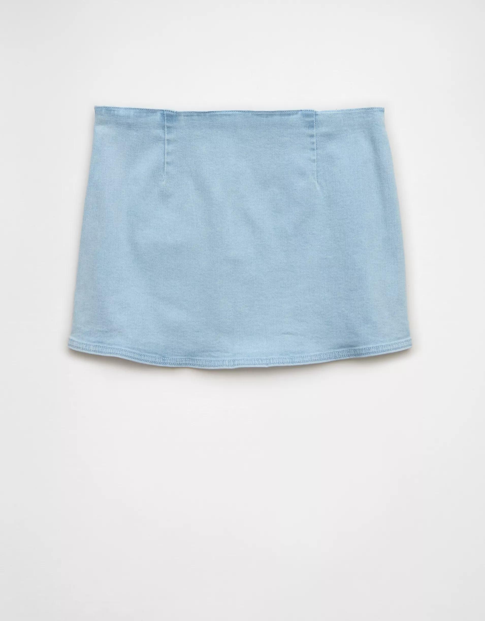 AE Next Level Low-Rise Denim Micro Skort Product Image