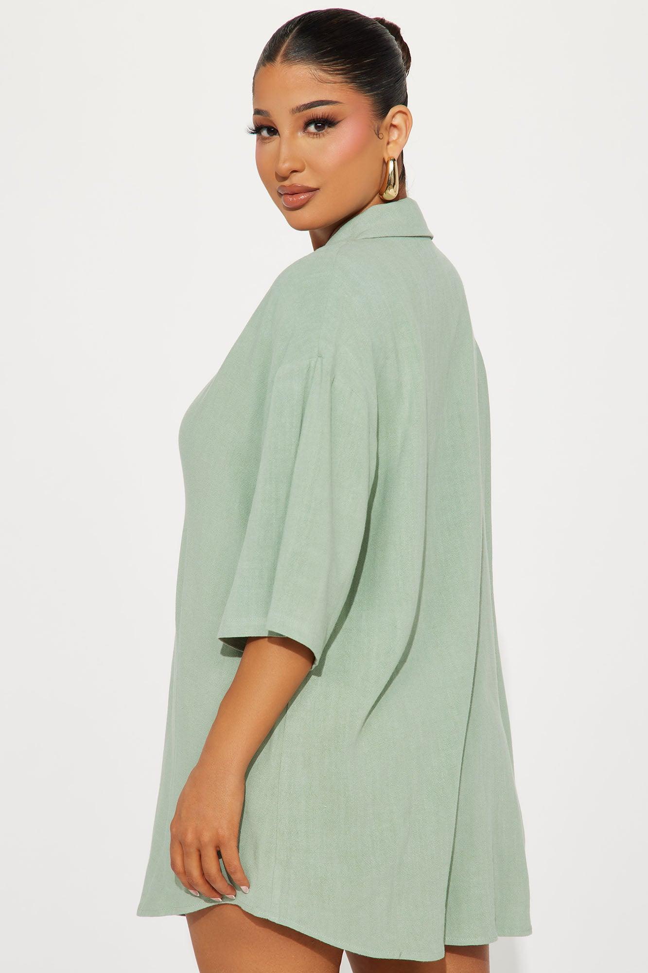 No Secrets Linen Short Set - Sage Product Image