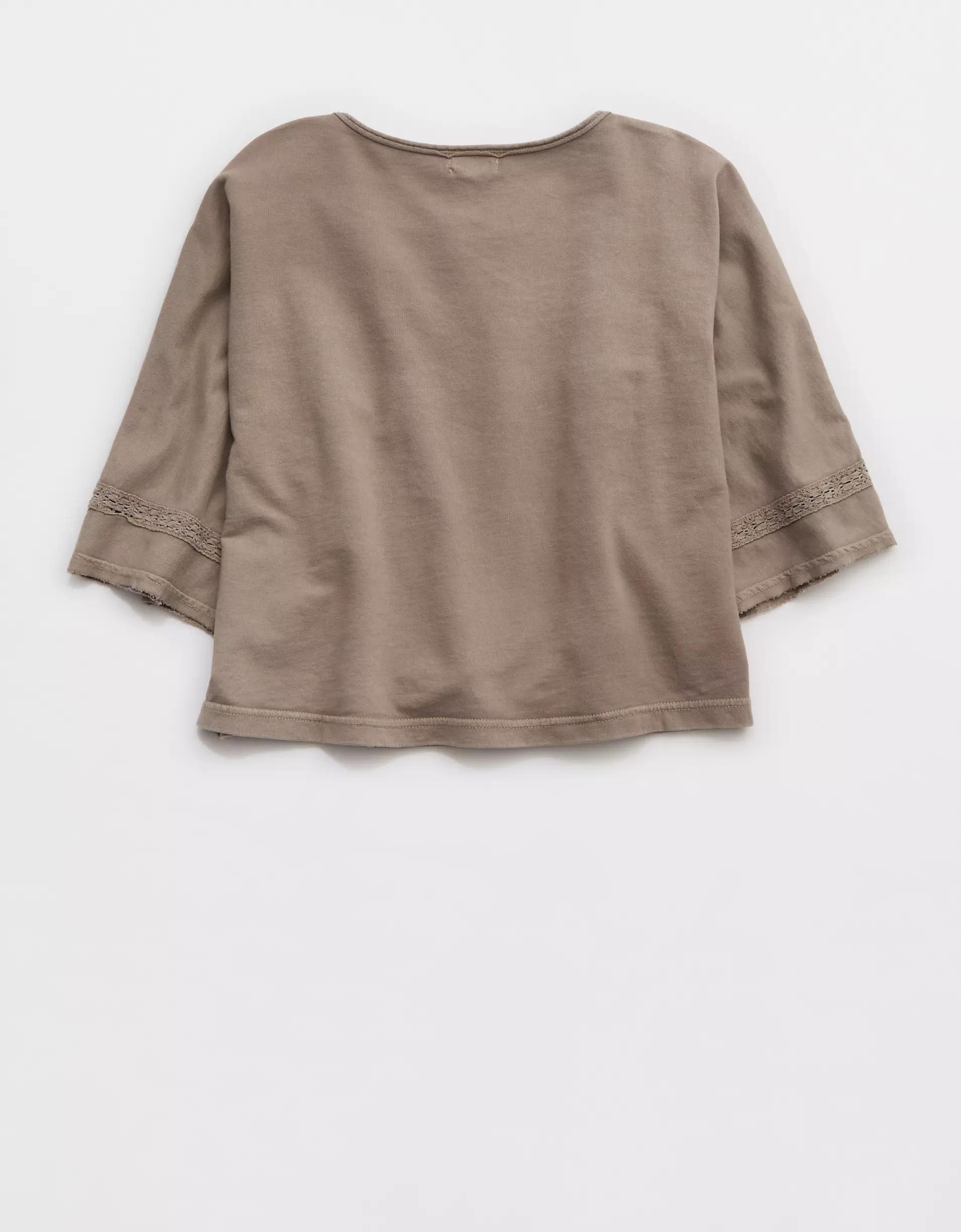 Aerie Short Sleeve Crochet Cardigan Product Image