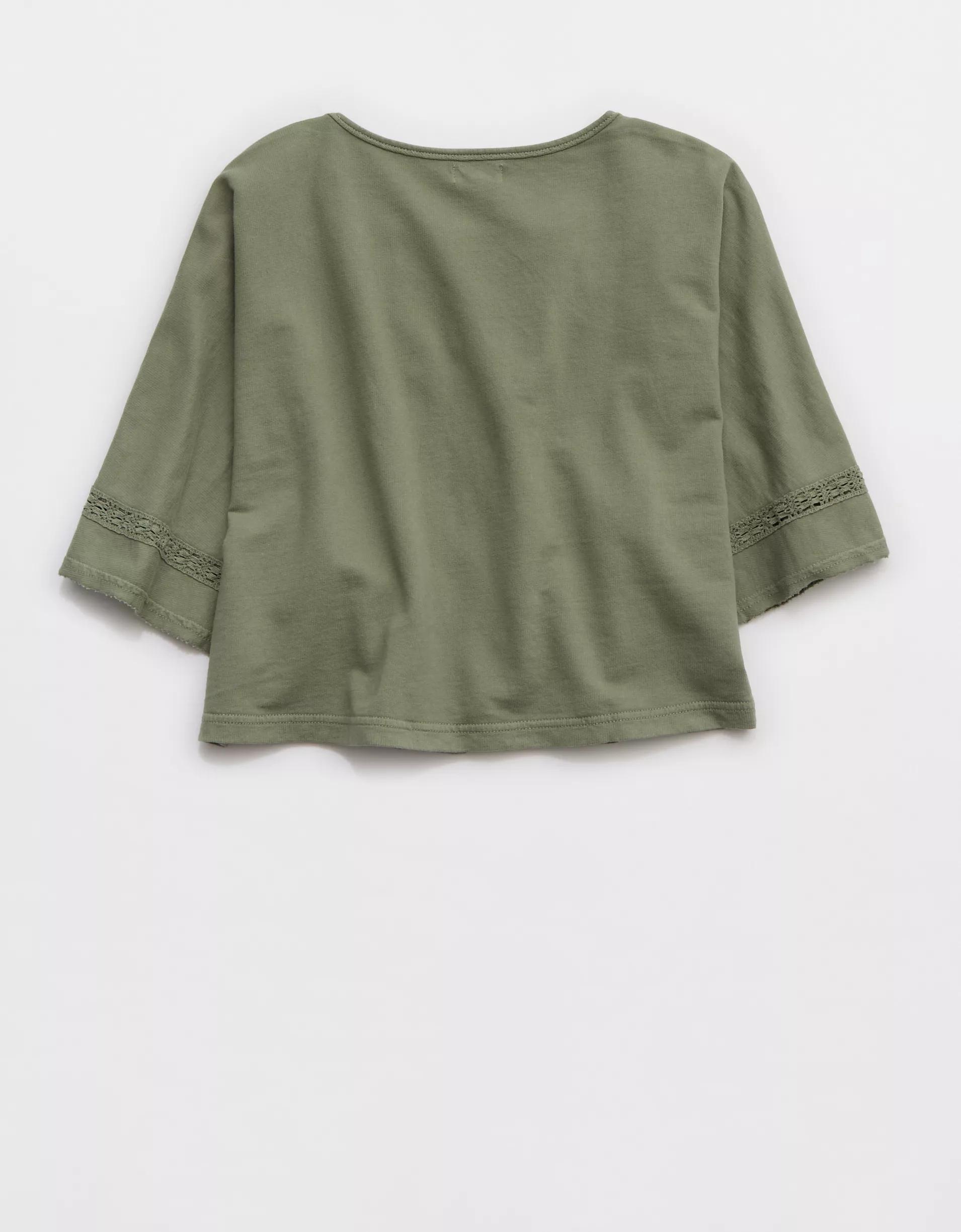 Aerie Short Sleeve Crochet Cardigan Product Image