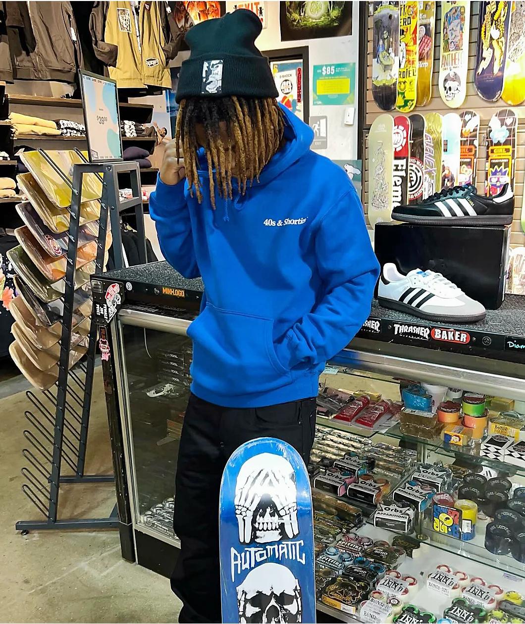 40s & Shorties Text Logo Royal Blue Hoodie Product Image