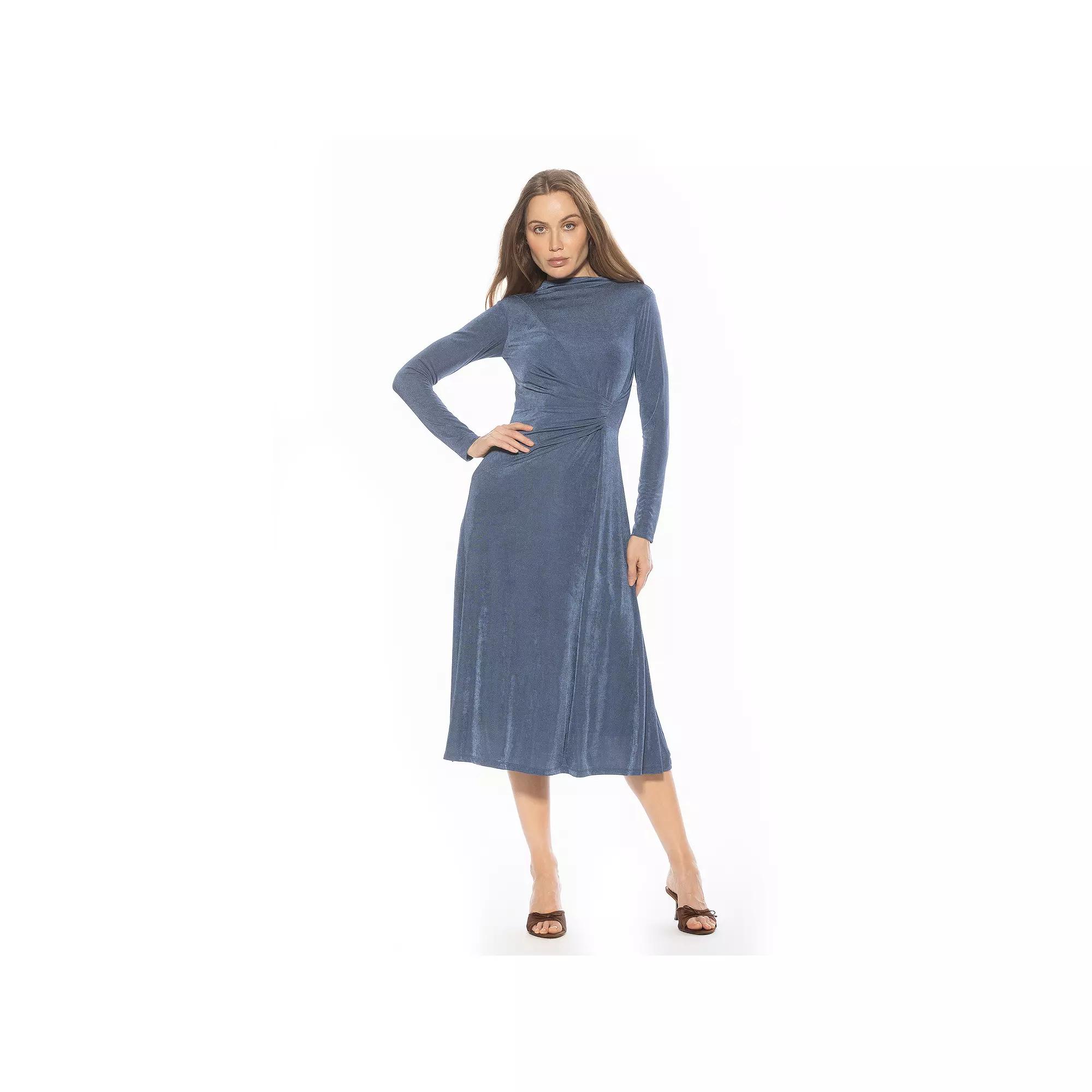 Women's ALEXIA ADMOR Marla Draped Long Sleeve Maxi Dress,  Product Image