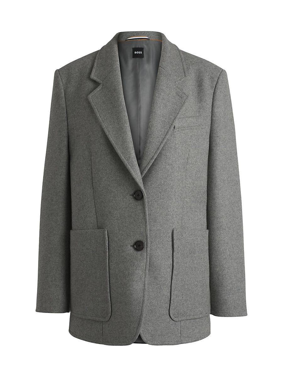 Womens Oversized-Fit Blazer in Melange Wool Product Image