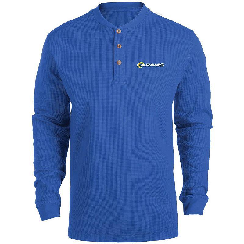 Men's Dunbrooke Royal Los Angeles Rams Logo Maverick Thermal Henley Long Sleeve T-Shirt,  Product Image