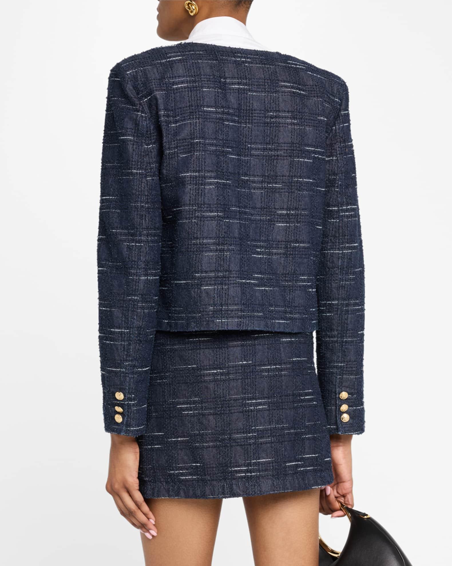 Button-Down Denim Jacquard Jacket Product Image