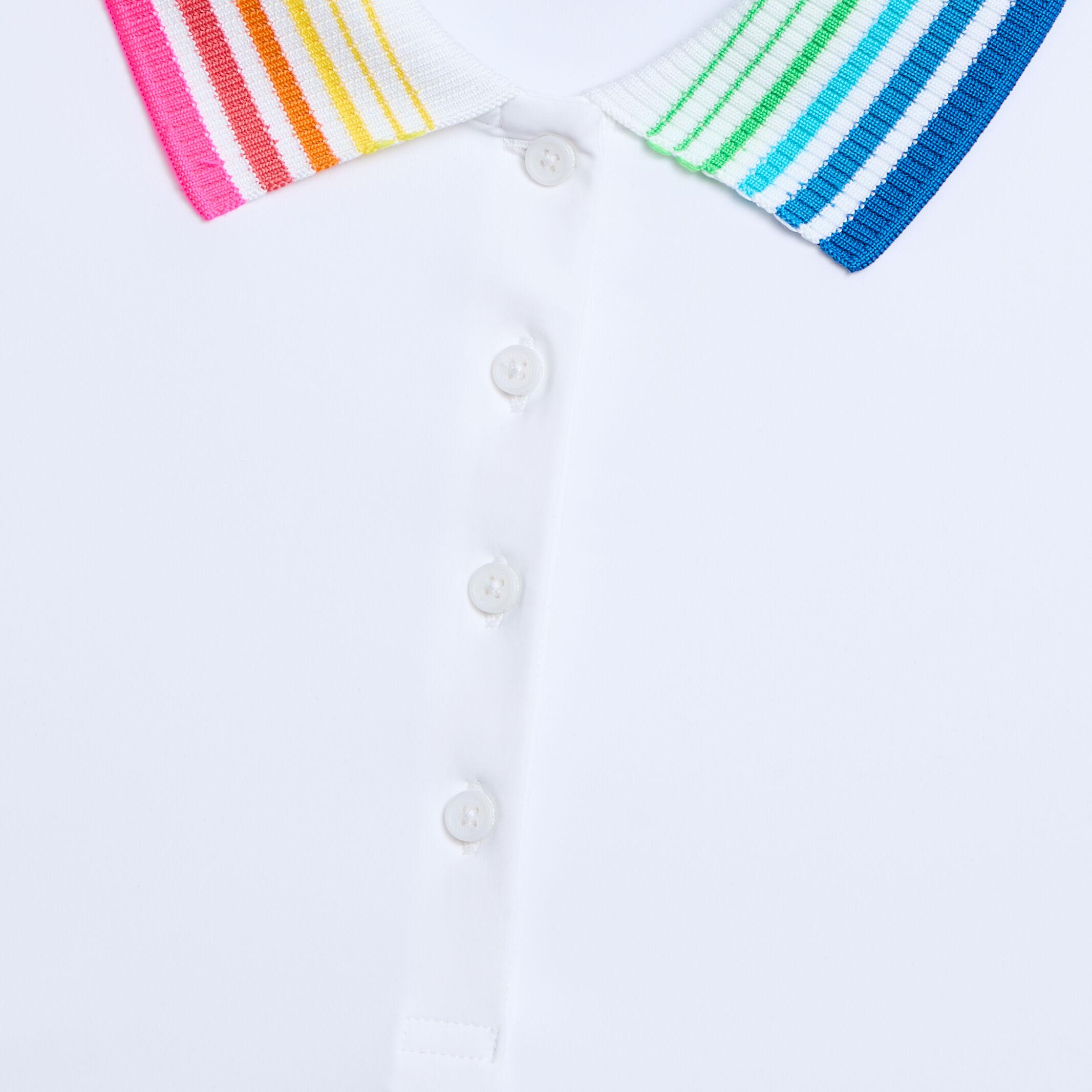 GRADIENT COLLAR SILKY TECH NYLON SLEEVELESS POLO Product Image