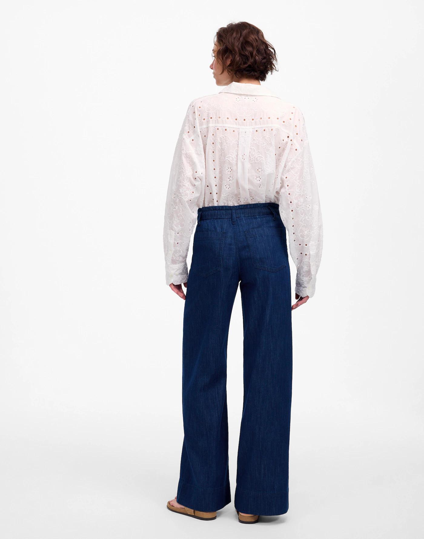 The Denim Pull-On Wide-Leg Pant Product Image
