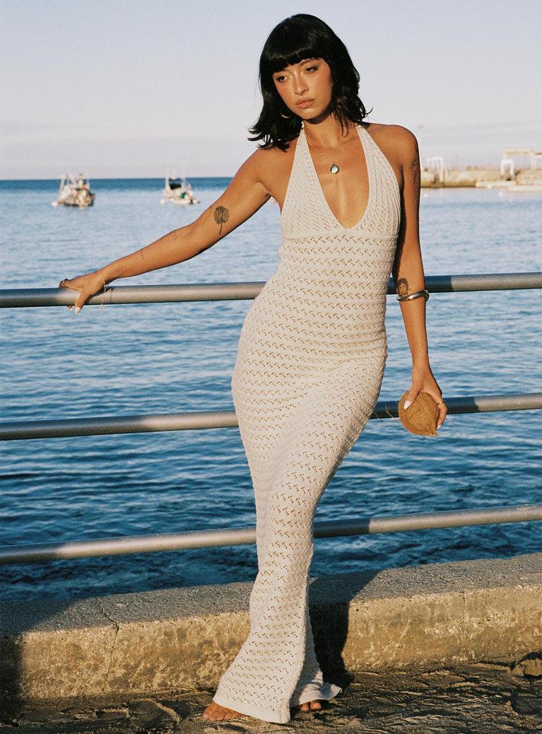 Lolanie Halter Maxi Dress White Product Image