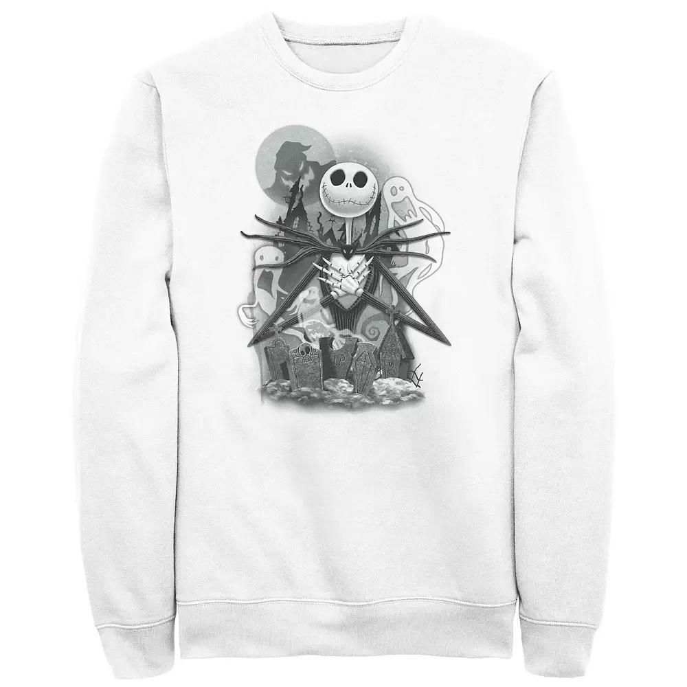 Disney's The Nightmare Before Christmas Cemetery Men's Graphic Fleece, Size: XXL, White Product Image