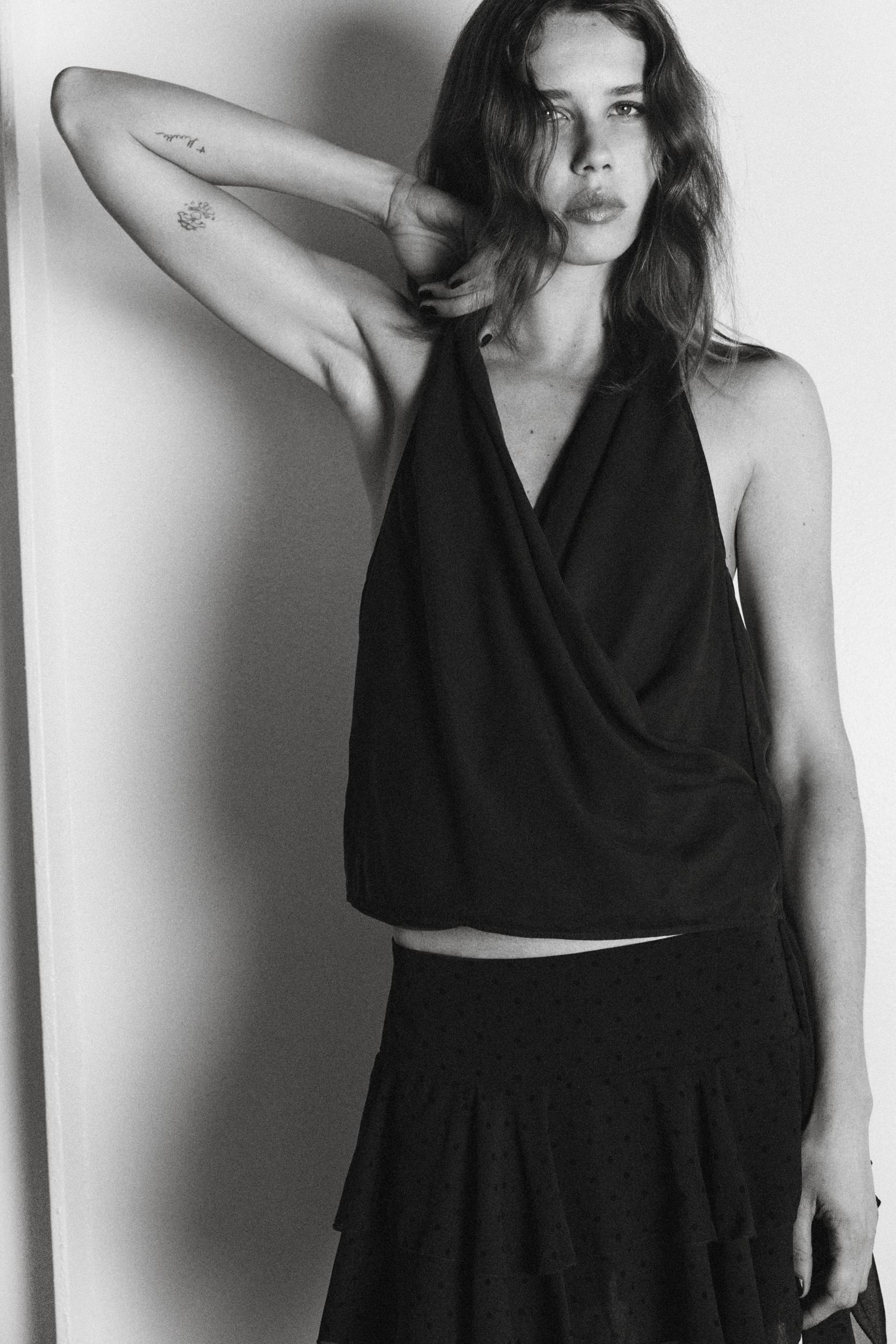 DRAPED HALTER TOP Product Image