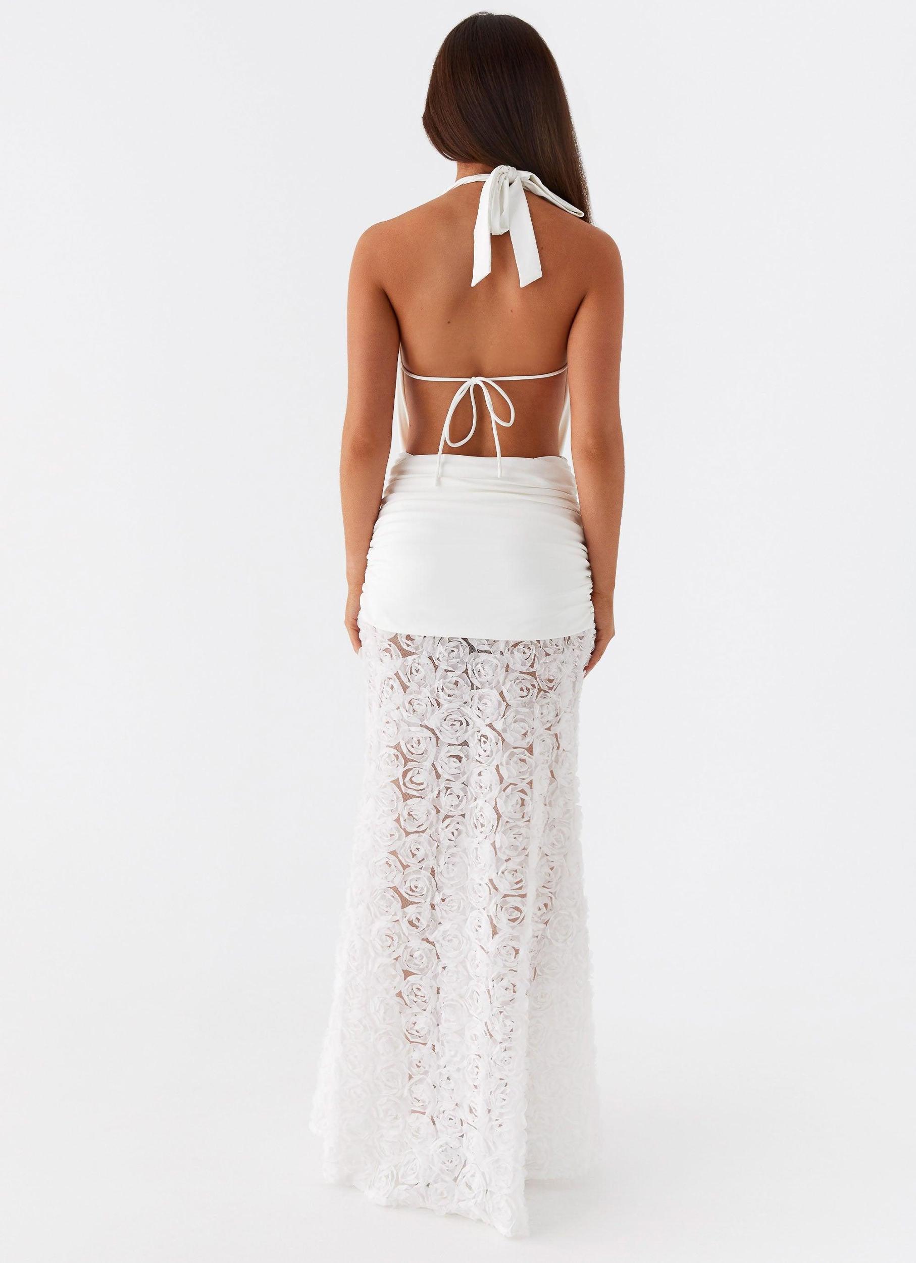 Kita Textured Maxi Dress - White Product Image