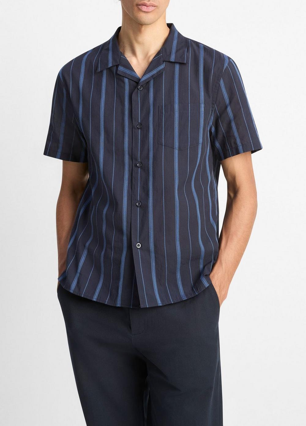 Mens Deck Stripe Cotton Cabana Shirt Vince Product Image