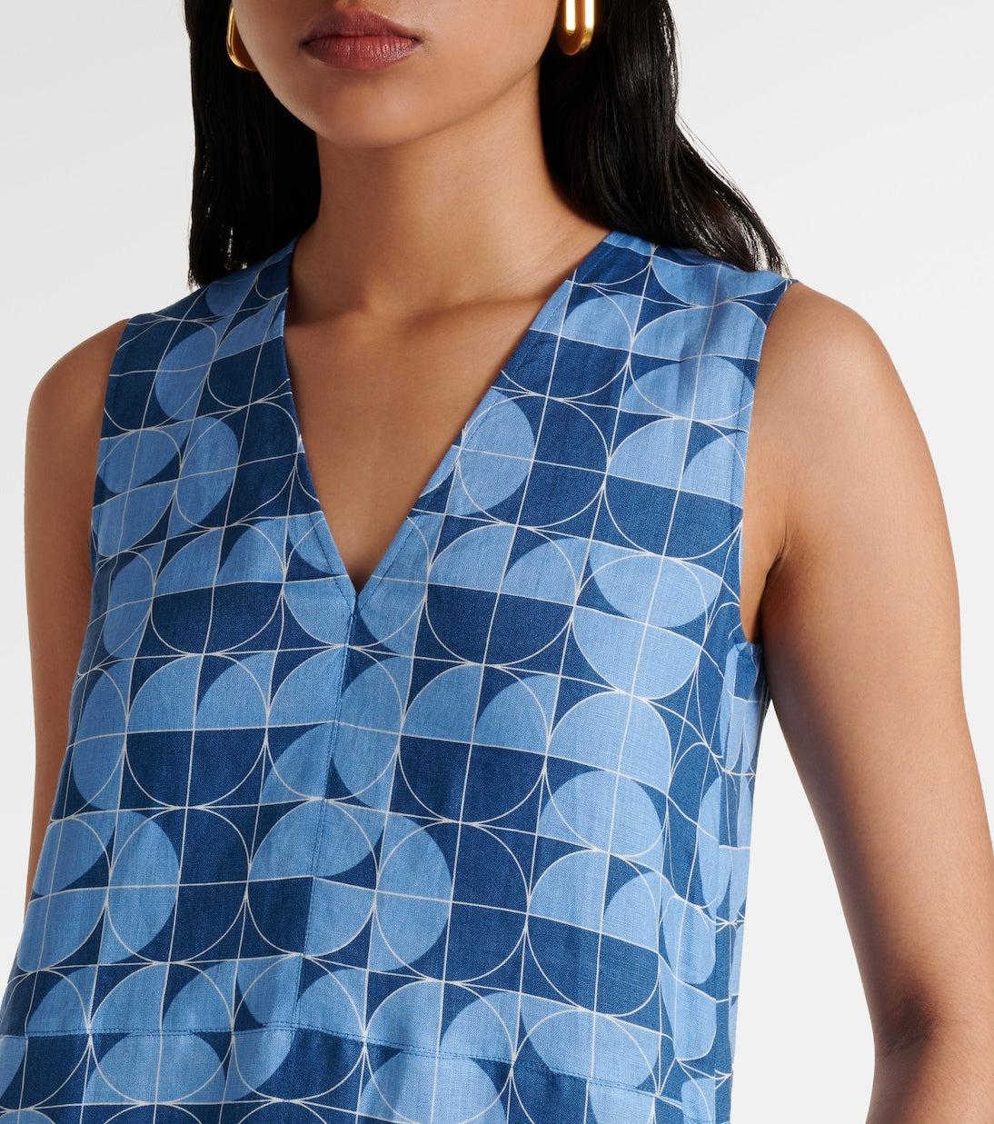 Max Mara Urlo Printed Linen Midi Dress Product Image