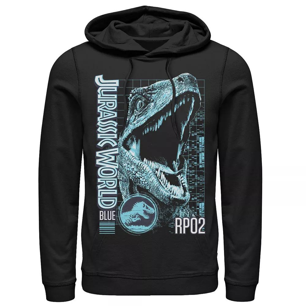 Men's Jurassic World Two Blue Face Tech Schematic Hoodie,  Product Image