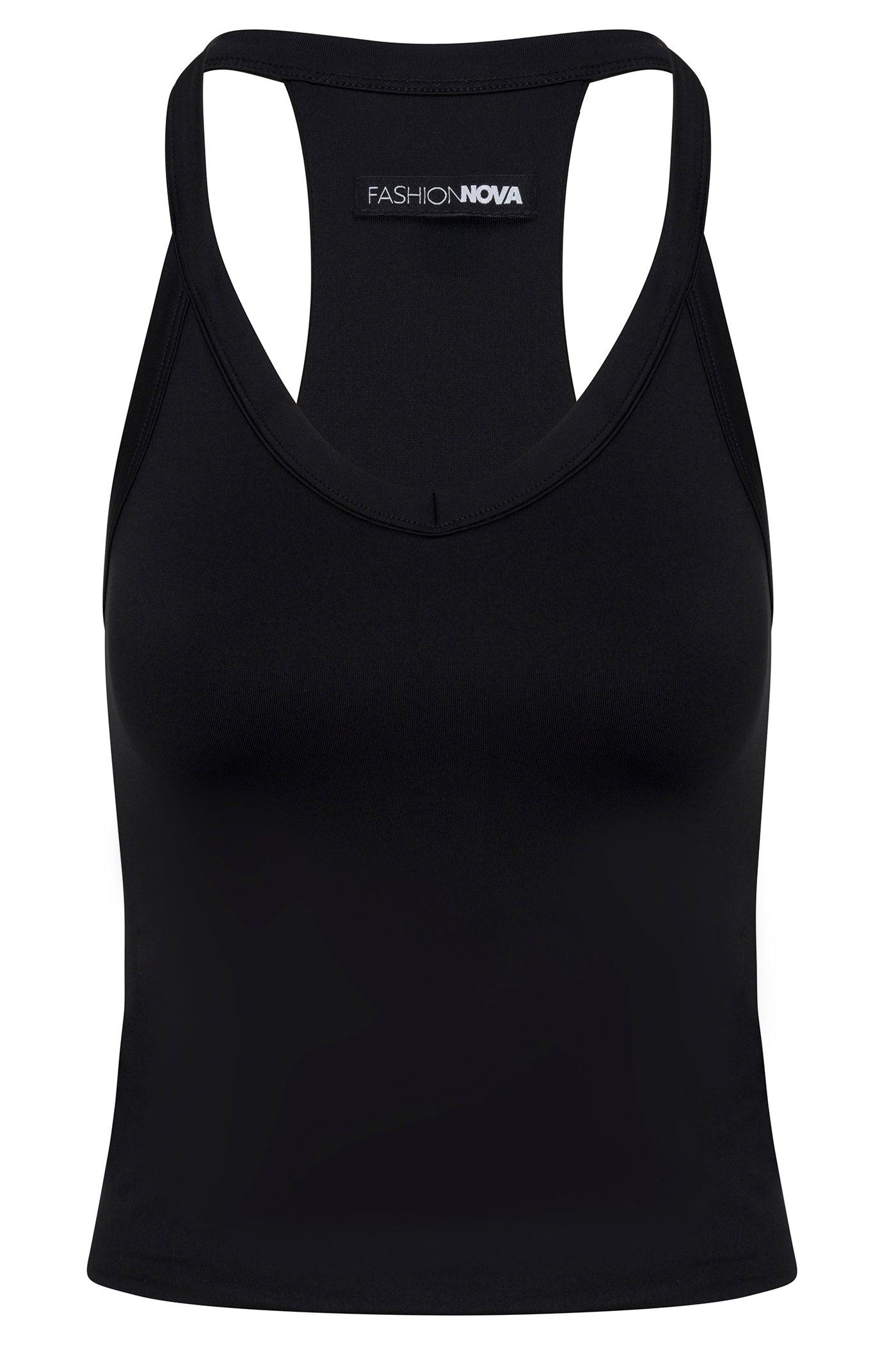 Contour Double Lined V Neck Tank Top - Black Female Product Image
