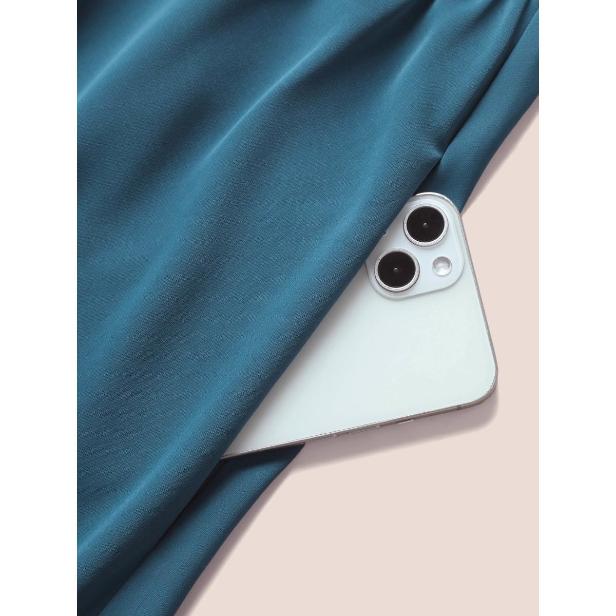 Plus Size Tiered Ruffle Cap Sleeve Asymmetrical Hem Dress Aegean Women Elegant Non V-neck Cap Sleeve Curvy Midi Dress BloomChic 18-20/2X Product Image