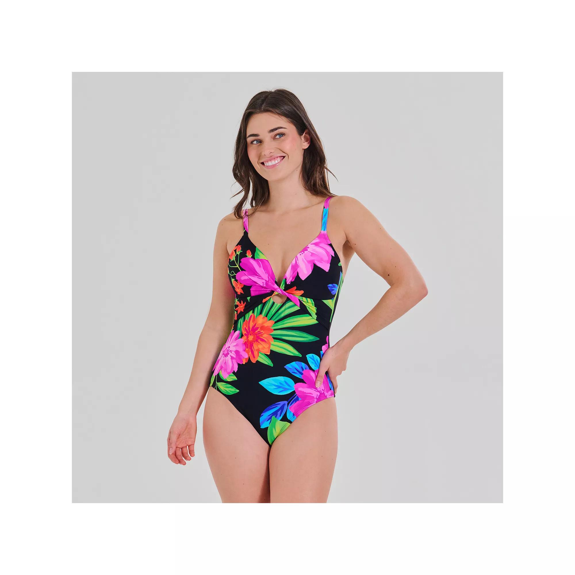 Women's Freshwater Molded Cup Twist One-Piece Swimsuit,  Product Image
