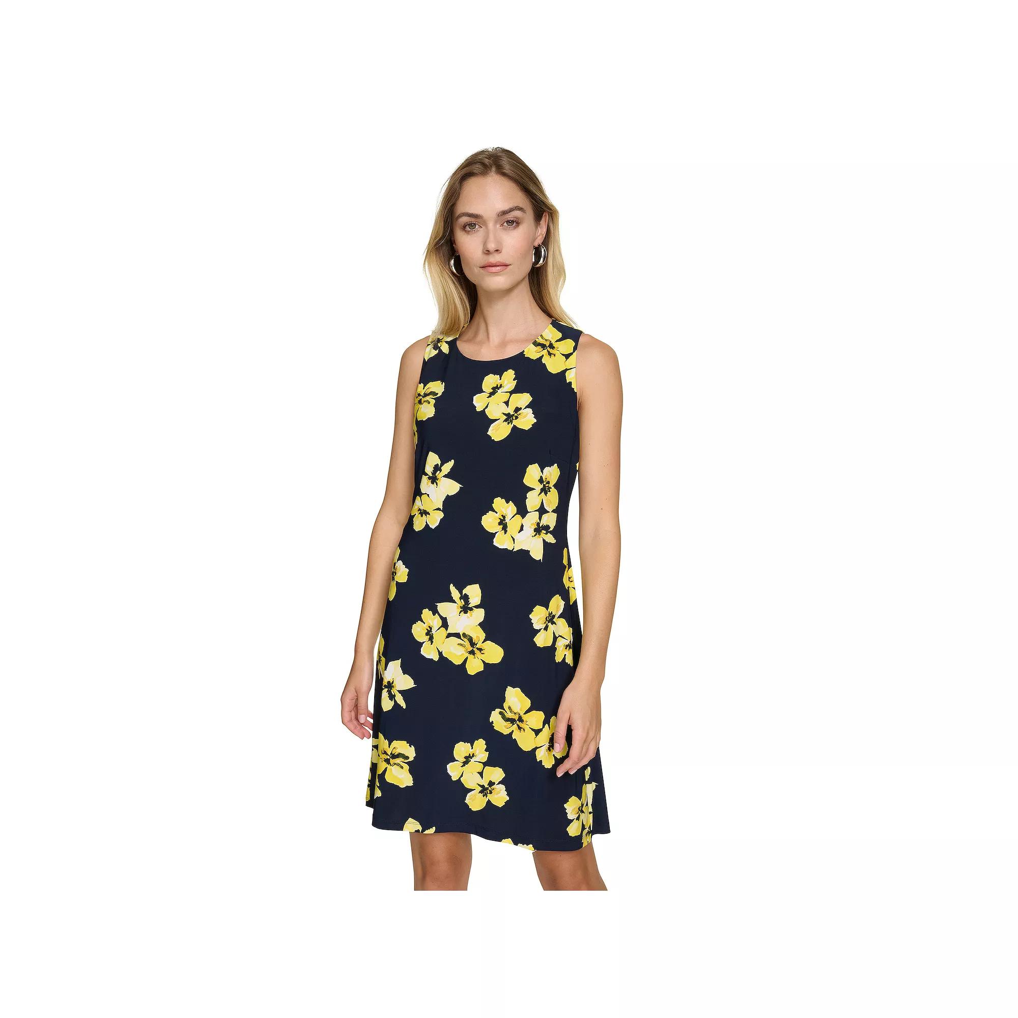 Women's Harper Rose Sleeveless Shift Dress, Size: 16, Yellow Scatter Floral Product Image
