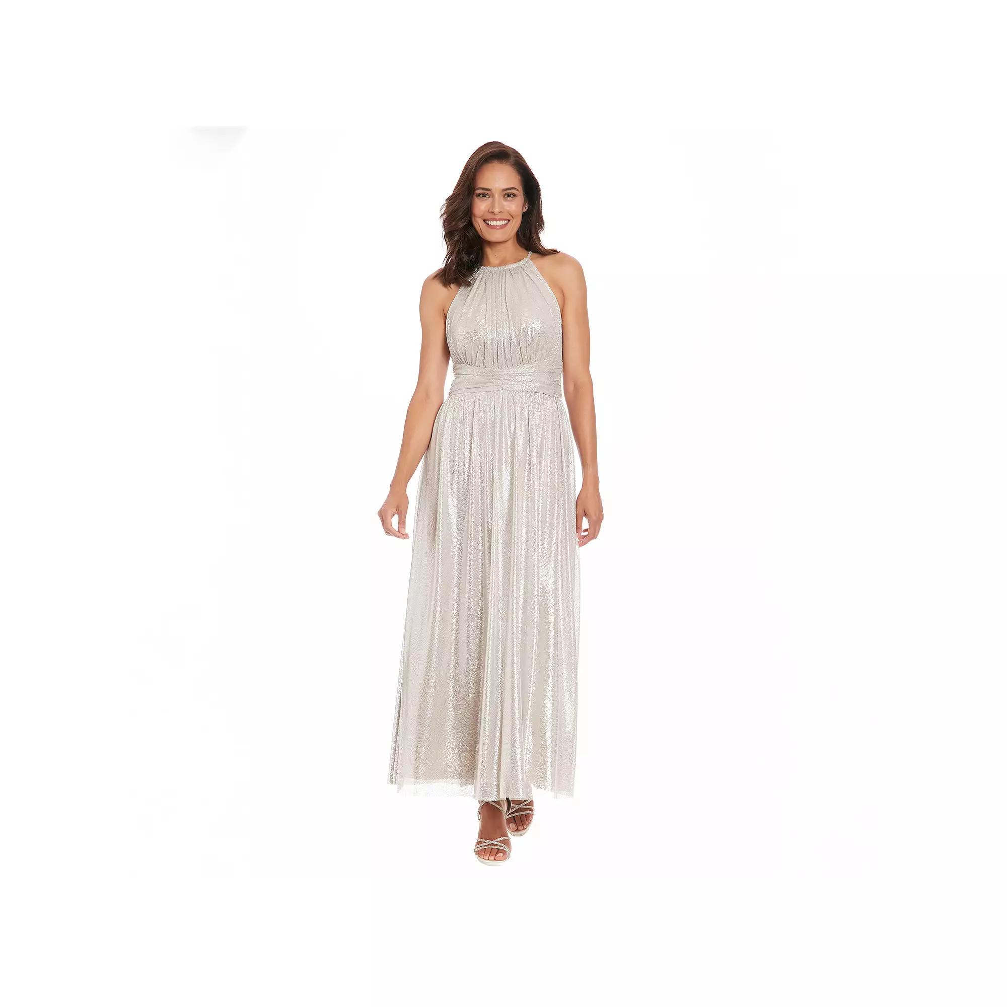Women's London Times Halter Neck Ruched Maxi Dress,  Product Image