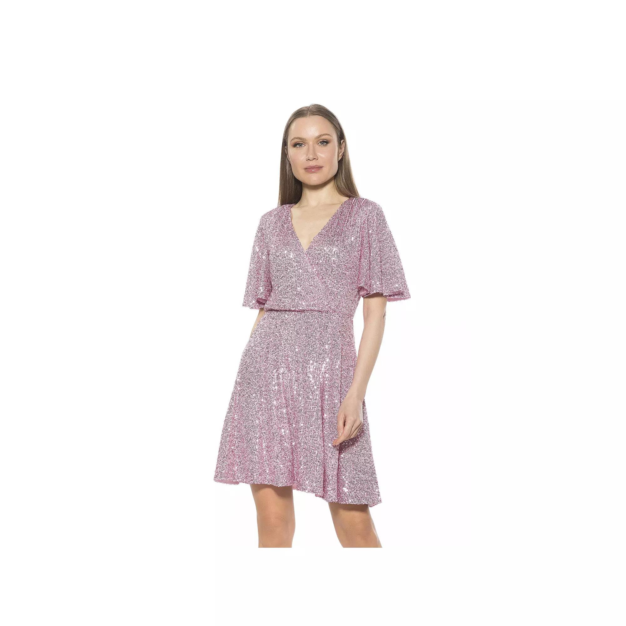 Women's ALEXIA ADMOR Oakless Flutter Sleeve Fit & Flare Dress,  Product Image
