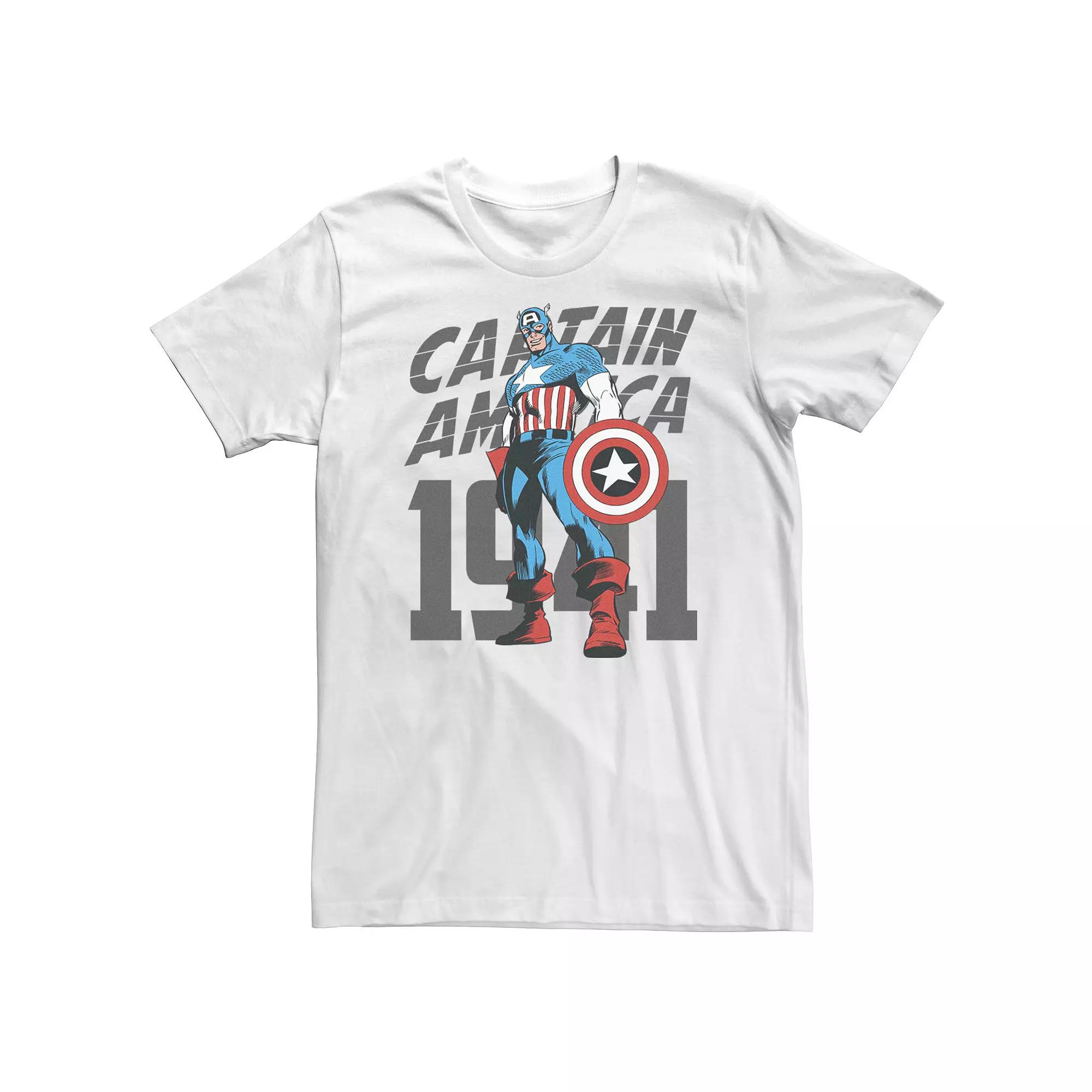 Big & Tall Marvel Captain America Avengers History Tee, Men's, Size: XL Tall, White Product Image