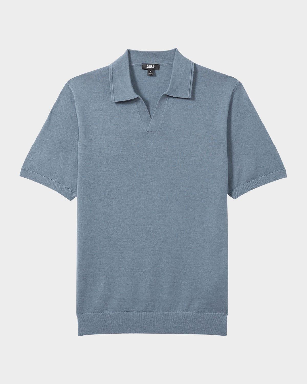 Men's Duchie Merino Wool Open Collar Polo Shirt Product Image
