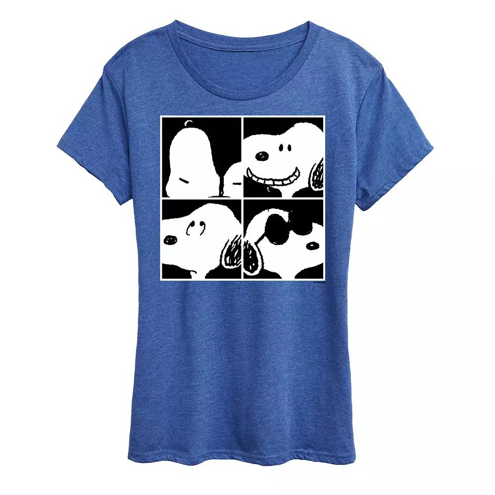 Women's Peanuts Snoopy Square Graphic Tee, Girl's,  Product Image