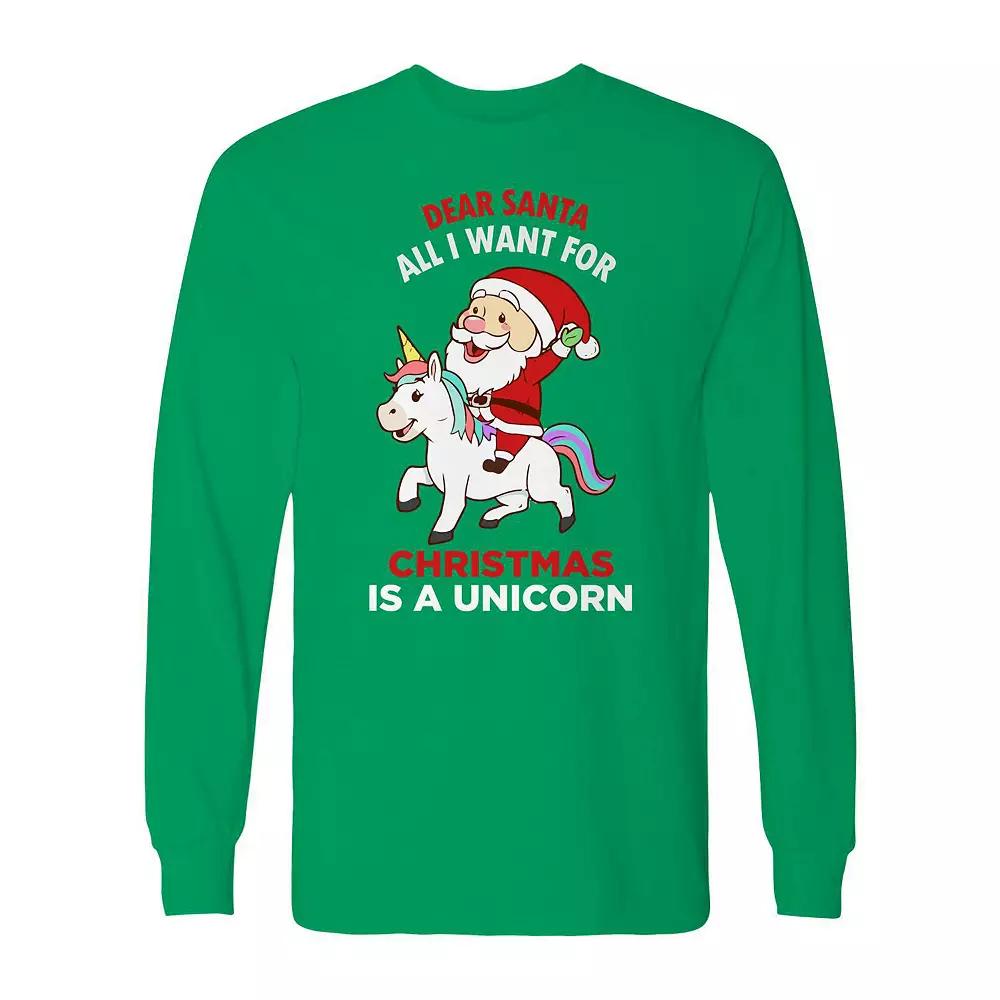 Men's Christmas Dear Santa Unicron Long Sleeve Graphic Tee, Adult Unisex,  Product Image