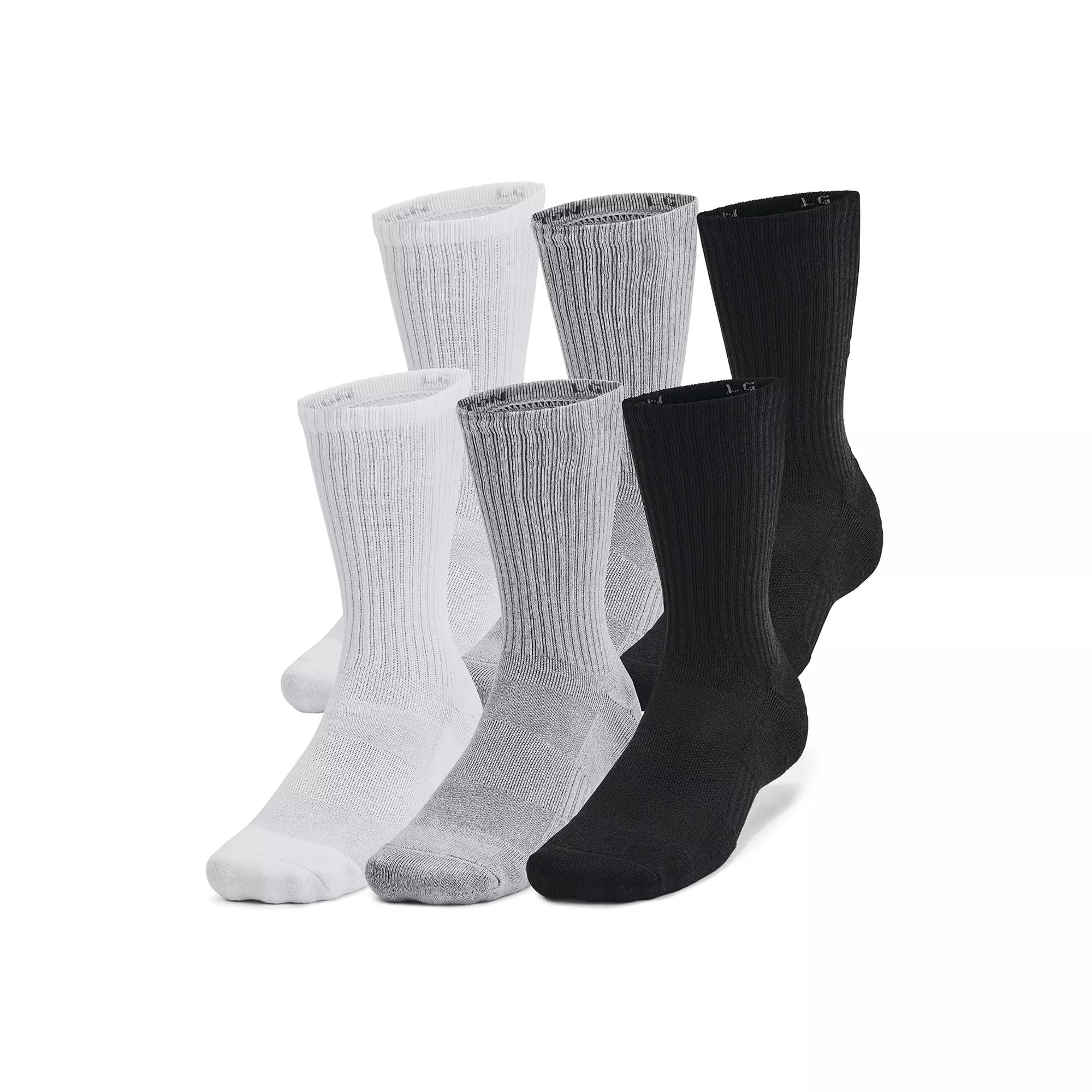 Men's Under Armour Training Cotton 6-Pack Crew Socks,  Product Image