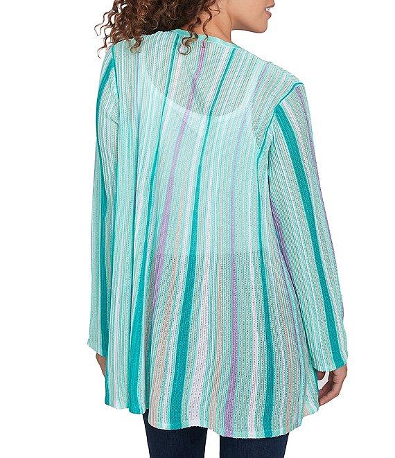 Ruby Rd. Multicolor Stripe Long Sleeve Open-Front Cardigan Product Image