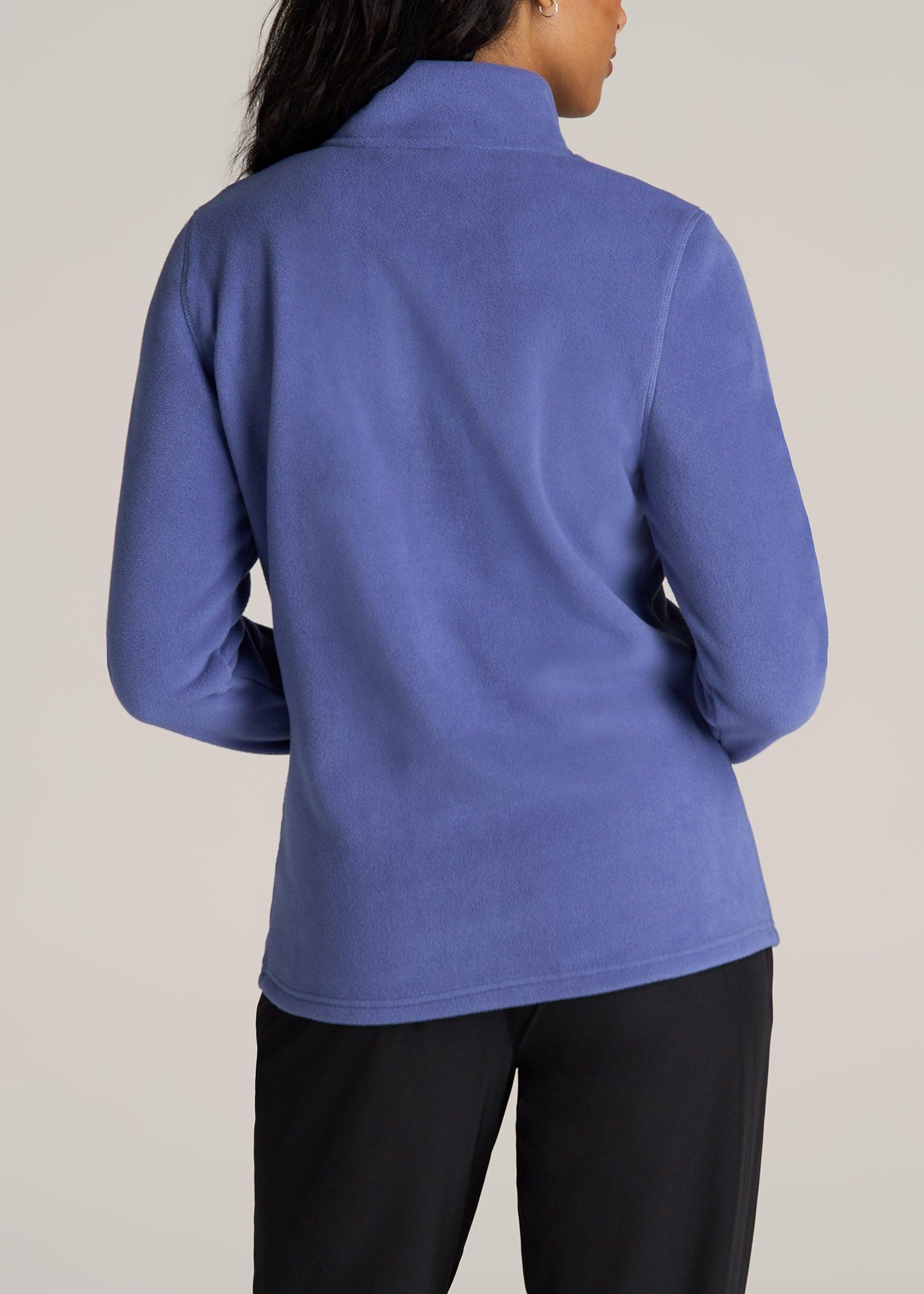 Half Zip Polar Fleece Pullover Sweater for Tall Women in Marlin Blue Female Product Image