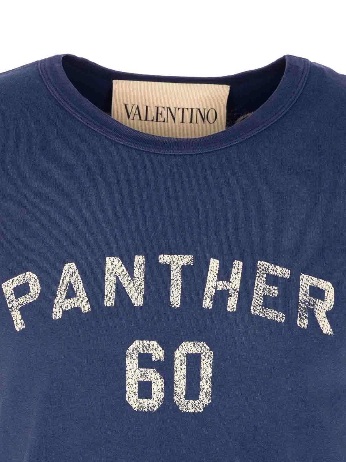 VALENTINO Garavani Navy Cotton T-shirt In Blue Product Image