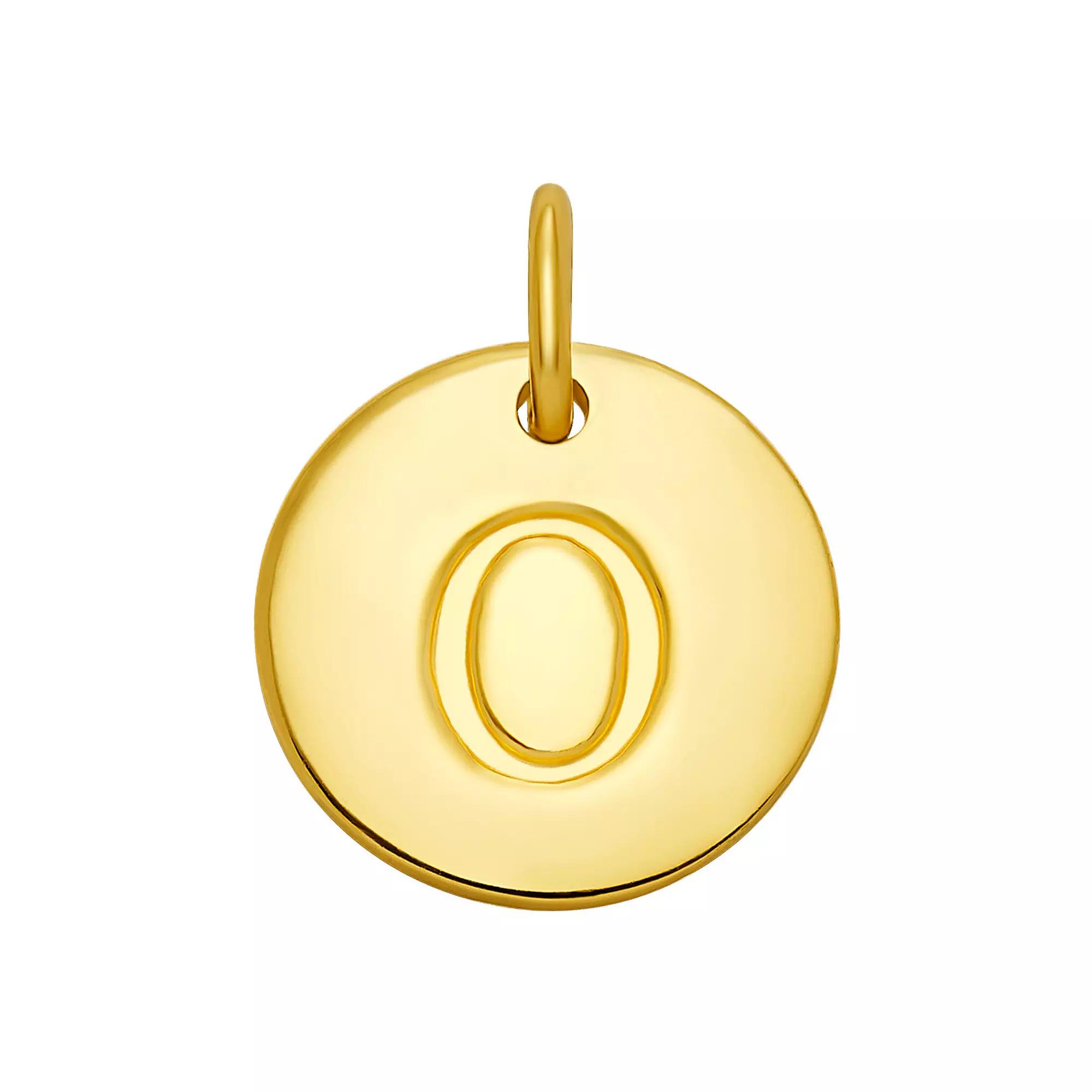 PRIMROSE 18k Gold Over Sterling Silver Letter Disc Charm, Women's, Gold Over Sterling D Product Image