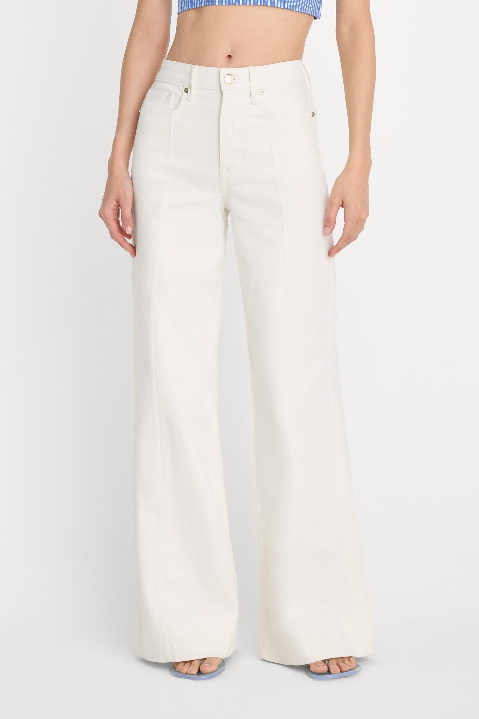GOOD WAIST PALAZZO JEANS | COTTON WHITE Product Image