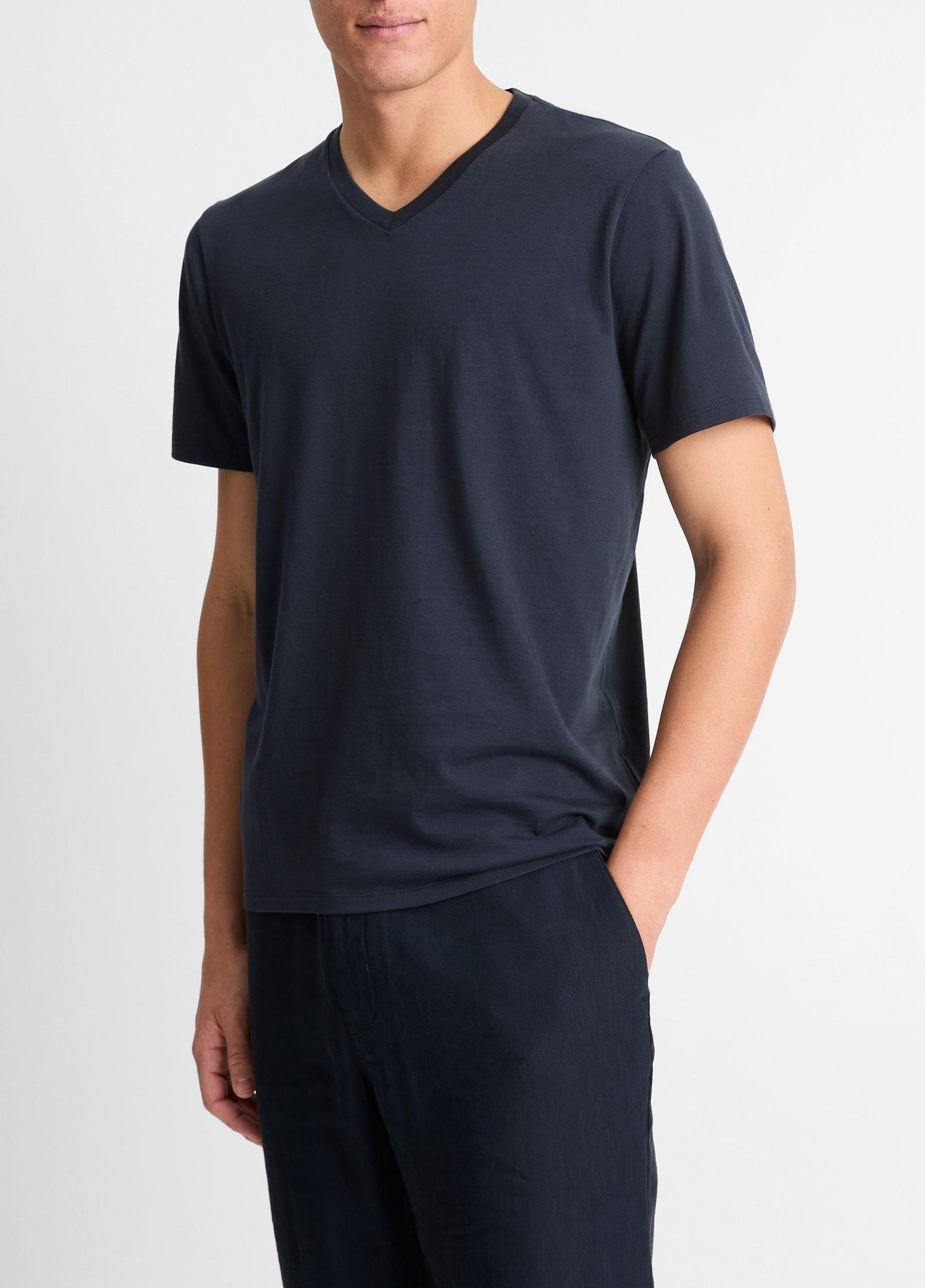 Pima Cotton V-Neck T-Shirt Product Image