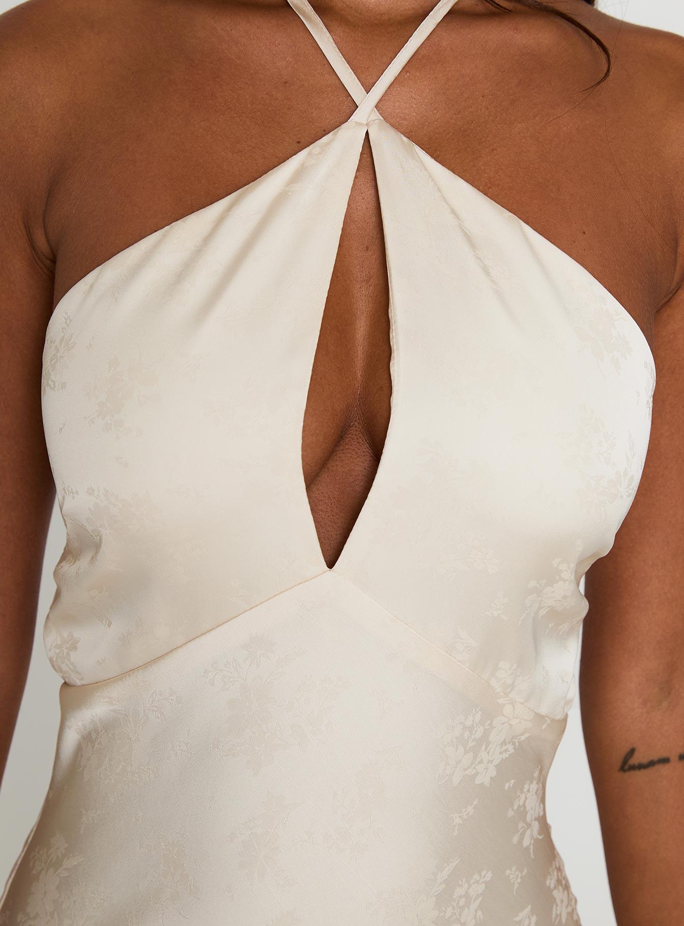 Limosina Halter Maxi Dress Champagne Product Image