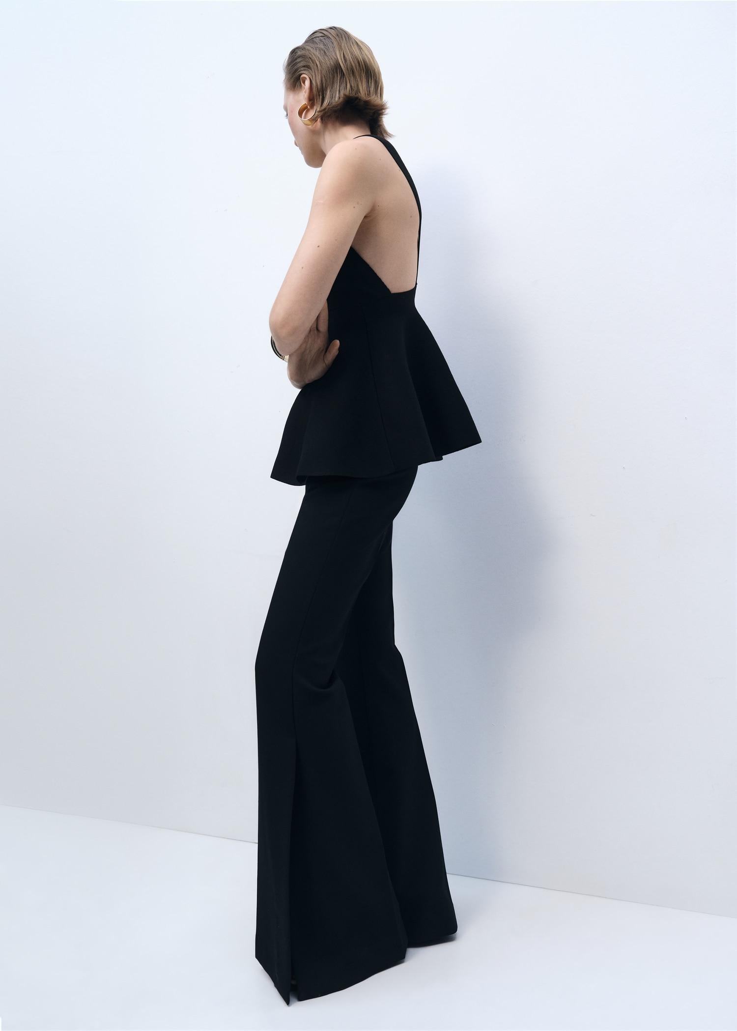 Fine-knit peplum top - Women | MANGO USA Product Image