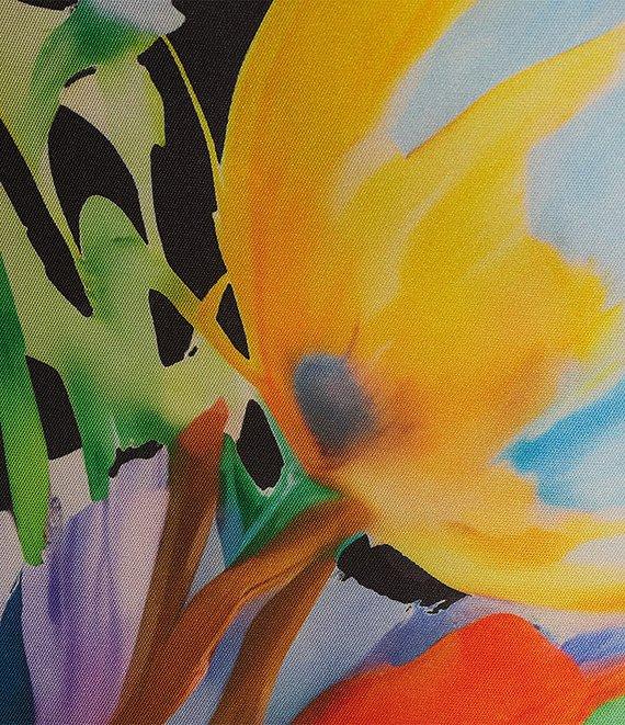 Caroline Rose Plus Mikado Brilliant Bouquet Round Neck Sleeveless Sheath Dress Product Image